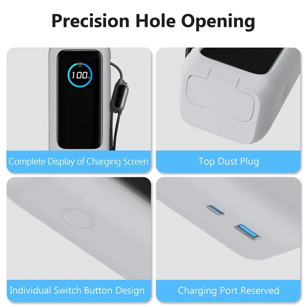 Silicone Case For Anker Zolo 25000mAh 165W Power Bank Portable Charger Protective Case Travel Carrying Case TF/SIM Storage Bag