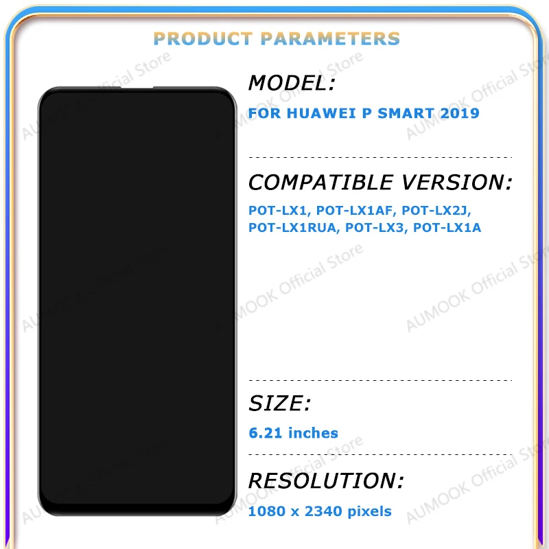 For Huawei P Smart 2019 LCD Display Touch Screen Digitizer Assembly With Frame POT-LX1 POT-LX3 LCD Screen Replace Repair Parts