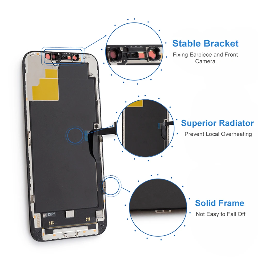 New AMOLED Display For iPhone 12 Pro Max Touch Screen With 3D Digitizer Assembly Replacement Display Factory Wholesale 100% Test
