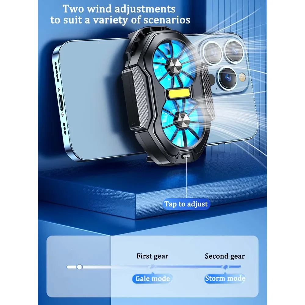 2024 New FS01 Phone Cooler 600mAh Dual Fan Rechargeable Radiator Game Cooling Back Clip Wireless Mute for Smartphones Universal