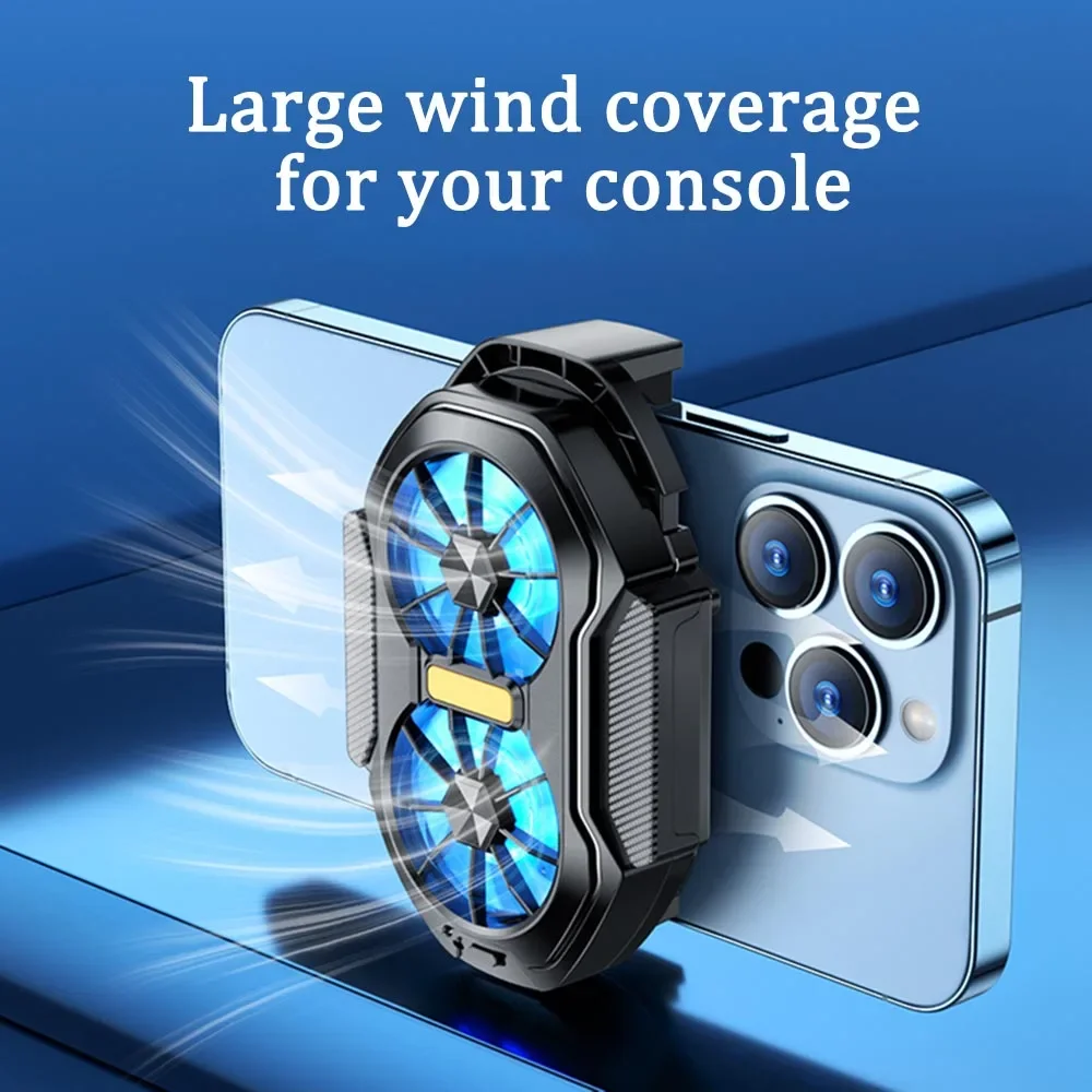2024 New FS01 Phone Cooler 600mAh Dual Fan Rechargeable Radiator Game Cooling Back Clip Wireless Mute for Smartphones Universal