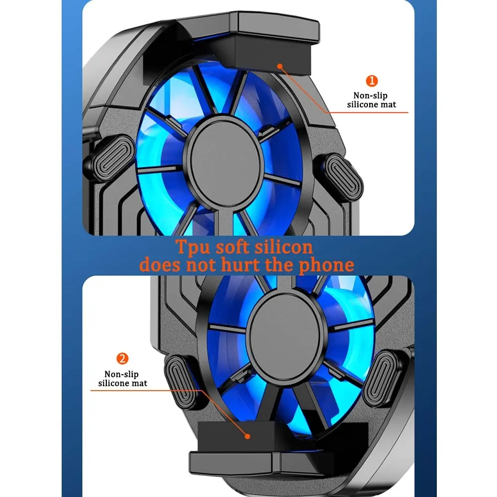 2024 New FS01 Phone Cooler 600mAh Dual Fan Rechargeable Radiator Game Cooling Back Clip Wireless Mute for Smartphones Universal