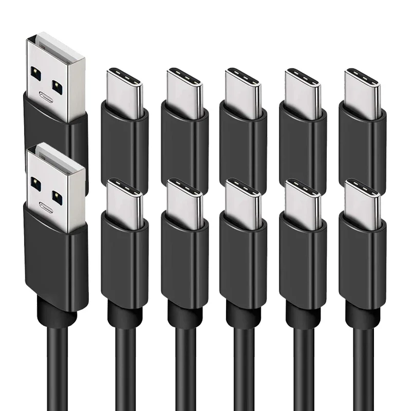 10pcs 0.25M 1M 2m 3M 2A Type USB C Fast Quick Charging USb-C Data Charger Wire for Samsung Htc Lg Xiaomi Huawei Phone 0.5m 1.5m