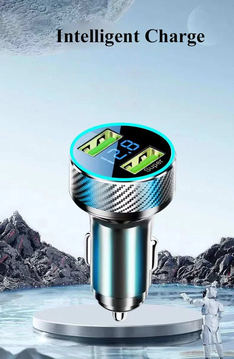 300W USB Car Charger with Voltage Monitor Super Fast Charging Adapter for iPhone 15 Pro Max Samsung OPPO VIVO Huawei Oneplus