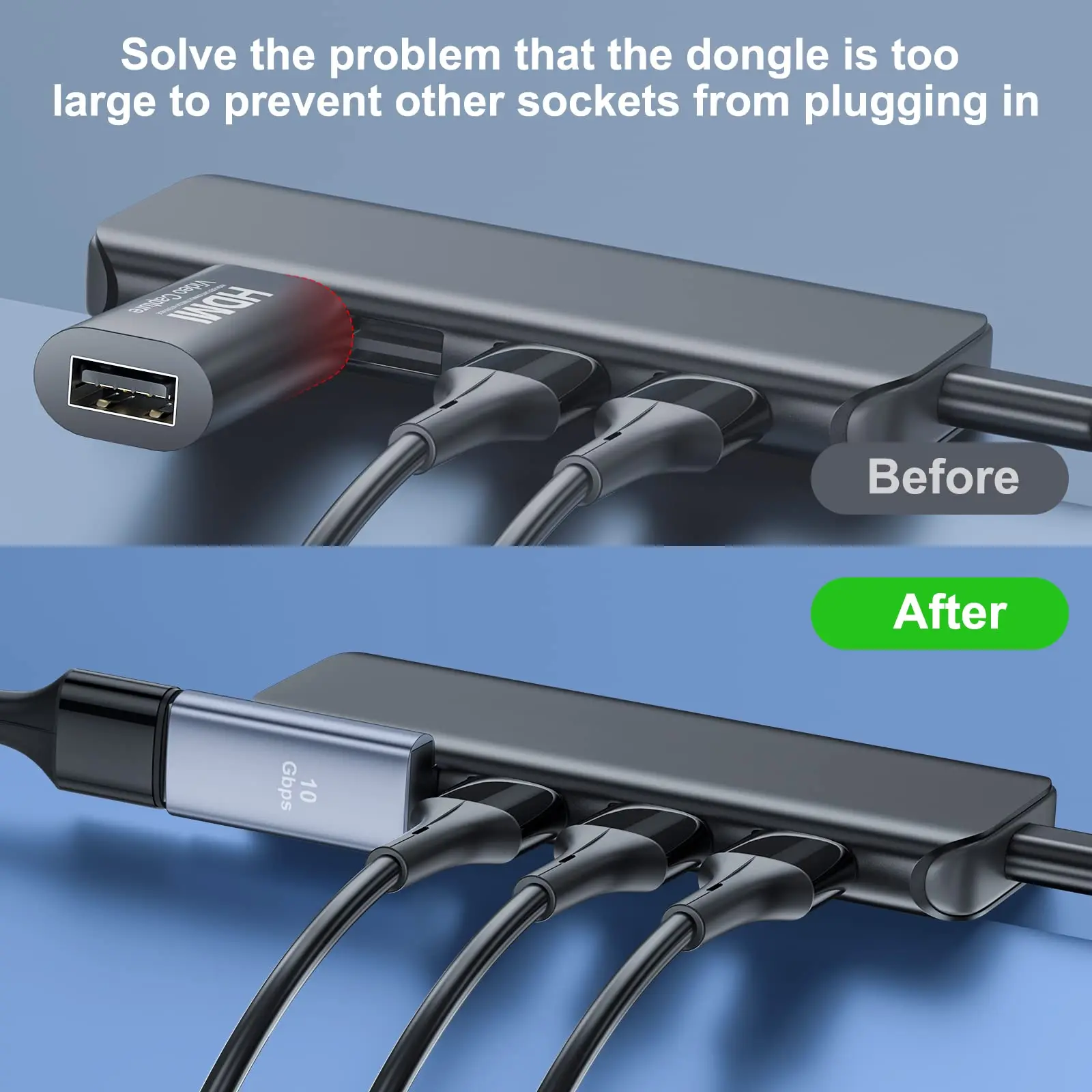 NNBILI USB 3.1 90 Degree Adapter USB A Male to Female Adapter for PC Laptop USB A Car Charger Power Bank and Most USB Devices