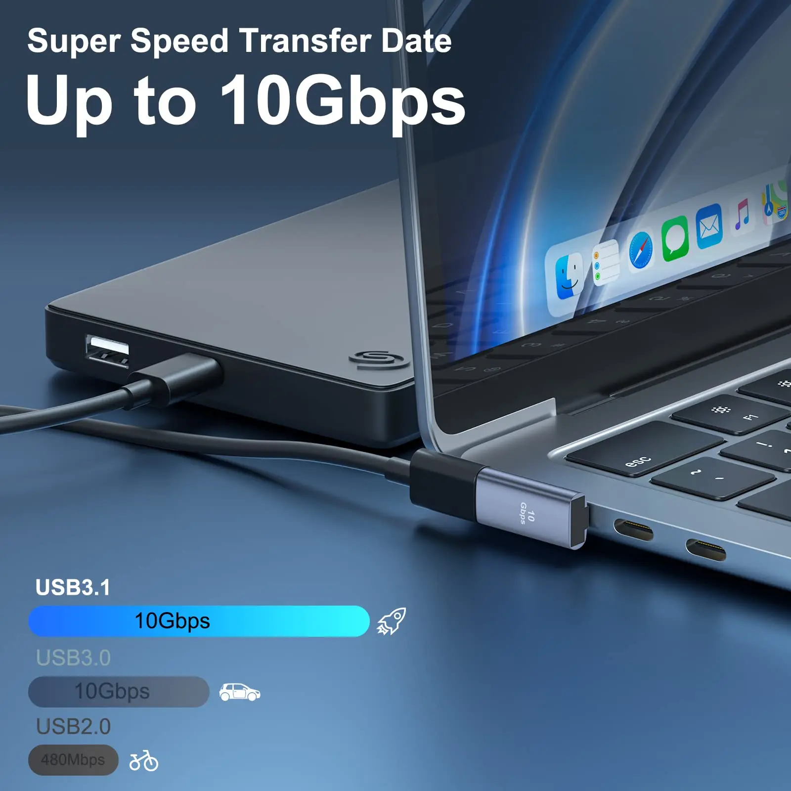 NNBILI USB 3.1 90 Degree Adapter USB A Male to Female Adapter for PC Laptop USB A Car Charger Power Bank and Most USB Devices