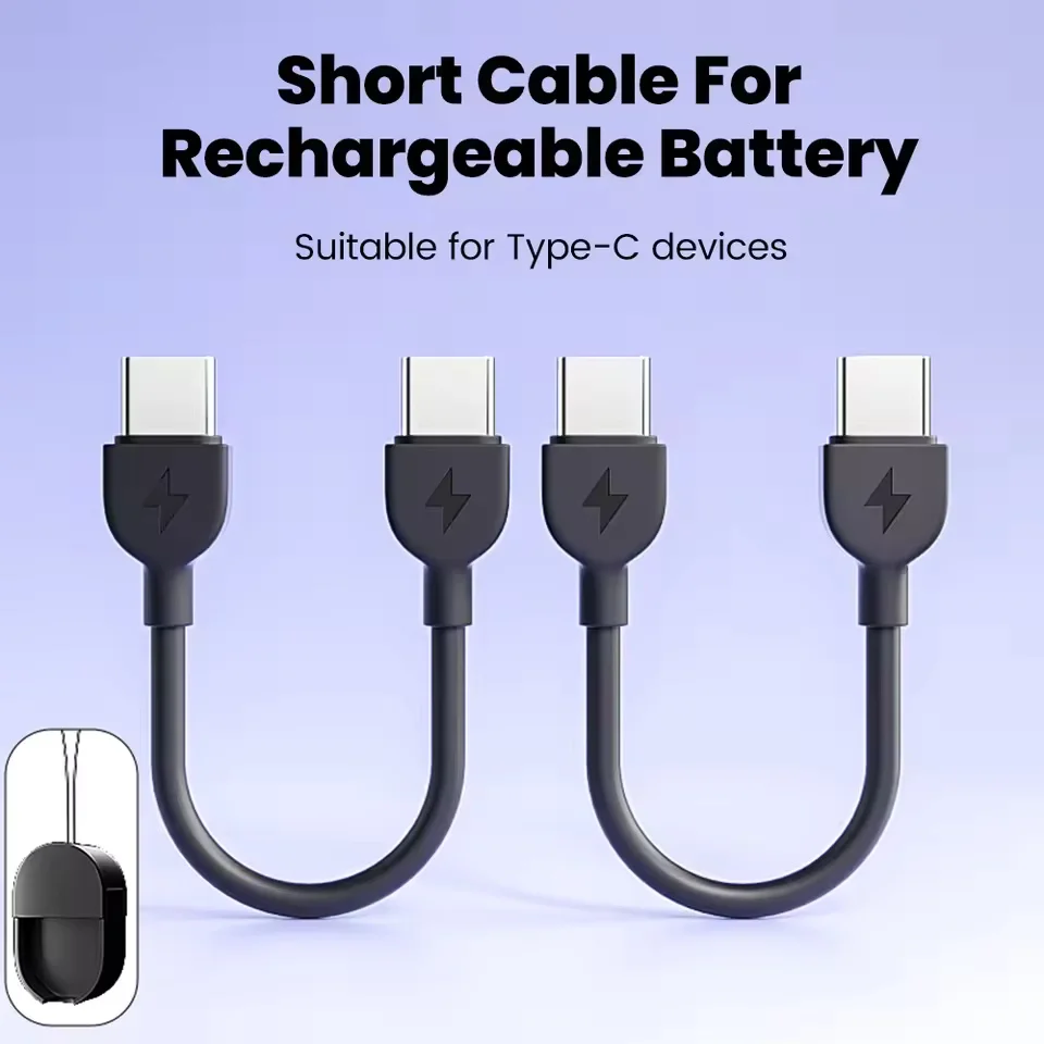 16CM Short Cable Keychain PD 60W Type C to USB C Cable Fast Charging For iPhone 15 16 Samsung Xiaomi Power Bank USB C Data Cord