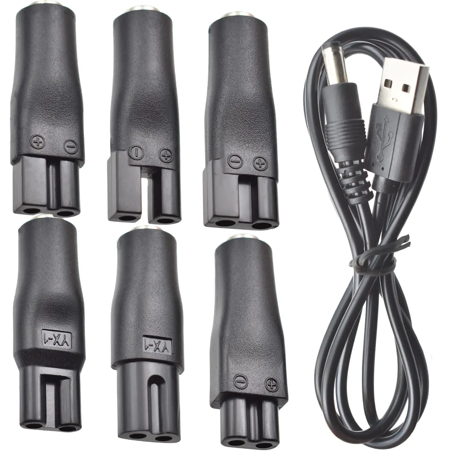 7 PCS Power Cord 5V Replacement Charger USB Adapter Suitable for Electric Hair Clippers, Beard Trimmers, Shavers, Beauty Instrum