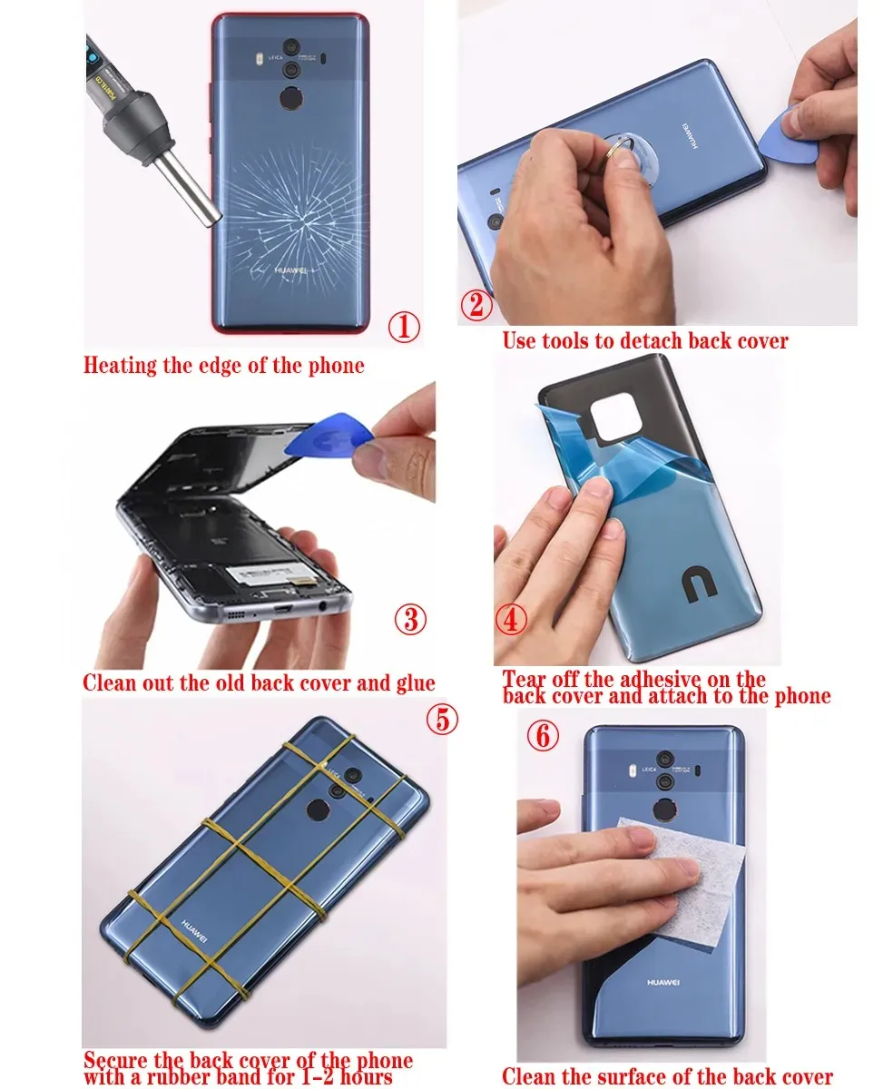 100% A+++ Glass Battery Cover For Xiaomi Redmi Note 10 Pro M2101K6G Back Cover Housing Panel Door Rear Case with Adhesive
