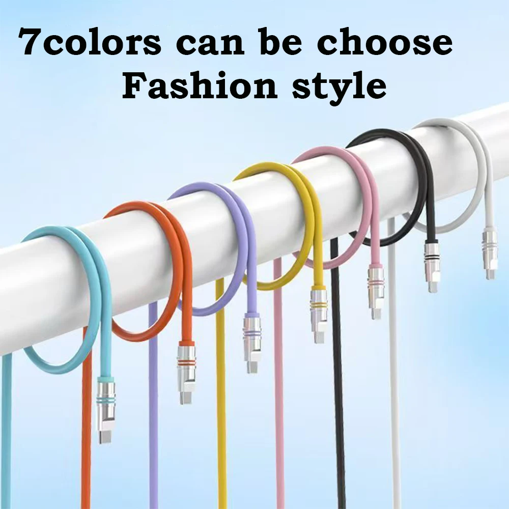 Hichain PD240W USB C Fast Charging Cable Soft Liquid Silicone Type to C Cable For iphone Laptop Tablets Earphones 1.2M/2M