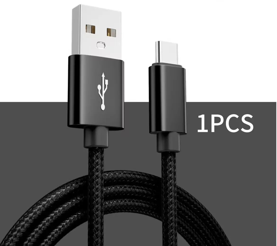1PCS/3PCS USB to Type C fast mobile phone charging cable data cable, suitable for braided charging cables of Android, Samsung