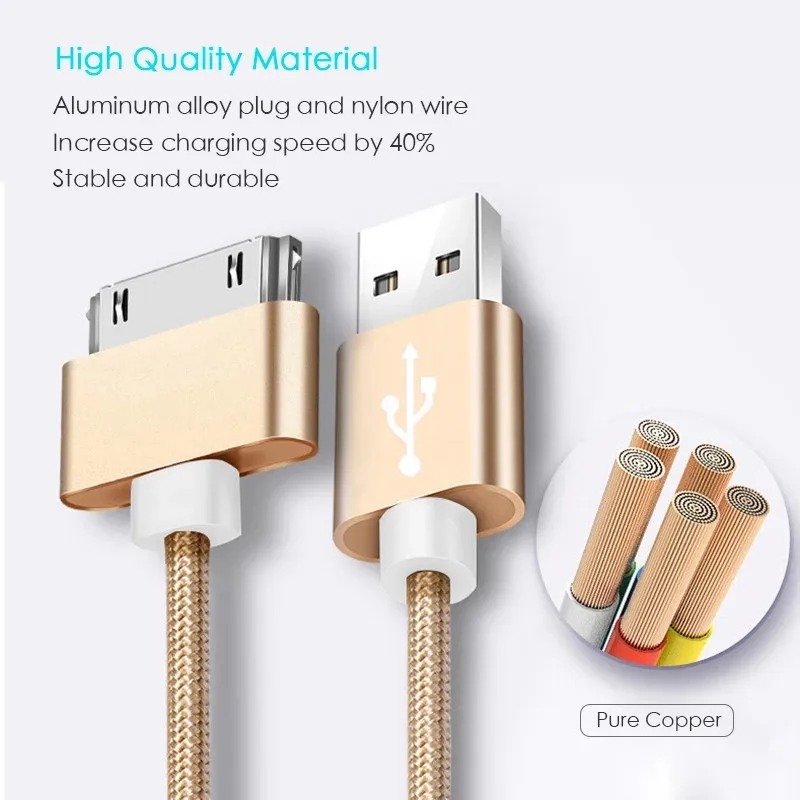 NNBILI Snel Opladen USB-oplaadkabel Voor for iPhone 4 4s 3GS 3G iPad 1 2 3 iPod Nano Touch 30Pin Data Cord LangeLijn