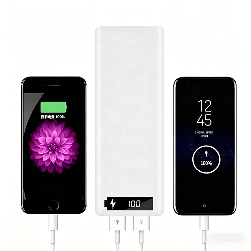 DIY 8/10 Slot 18650 Battery Holder Power Bank Case Dual USB Type C Charger Shell For iPhone Xiaomi Huawei 18650 Battery Cases