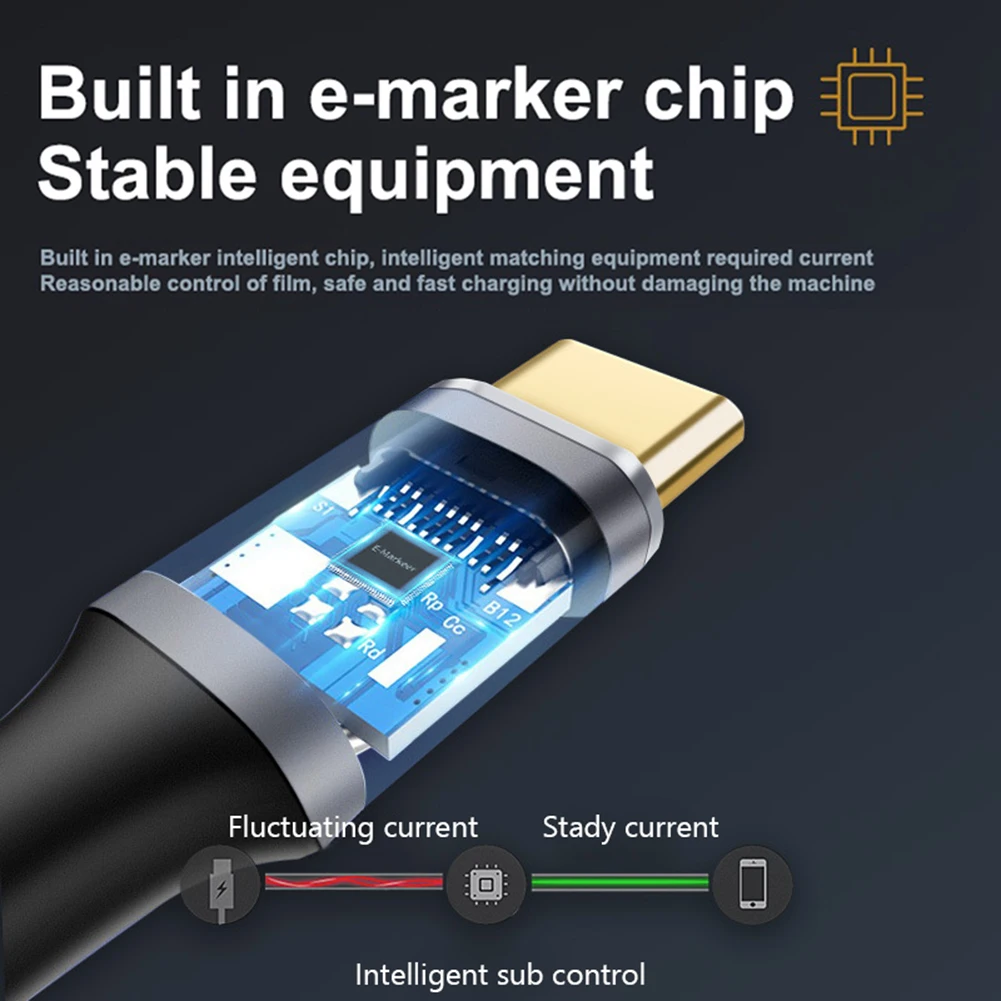 USB 3.2 C to C 10Gbps 4K@60Hz Display Cord 90/180 Degree Angled Type-C PD 100W Fast Charging Cable for Switch Laptop VR Phones