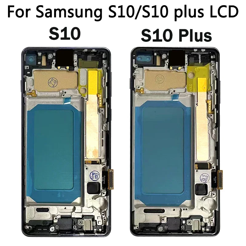 TFT Quality with Frame for Samsung S10 Plus S10+ G975F Lcd Display Digital Touch Screen for Samsung S10 G973F Screen Replacement