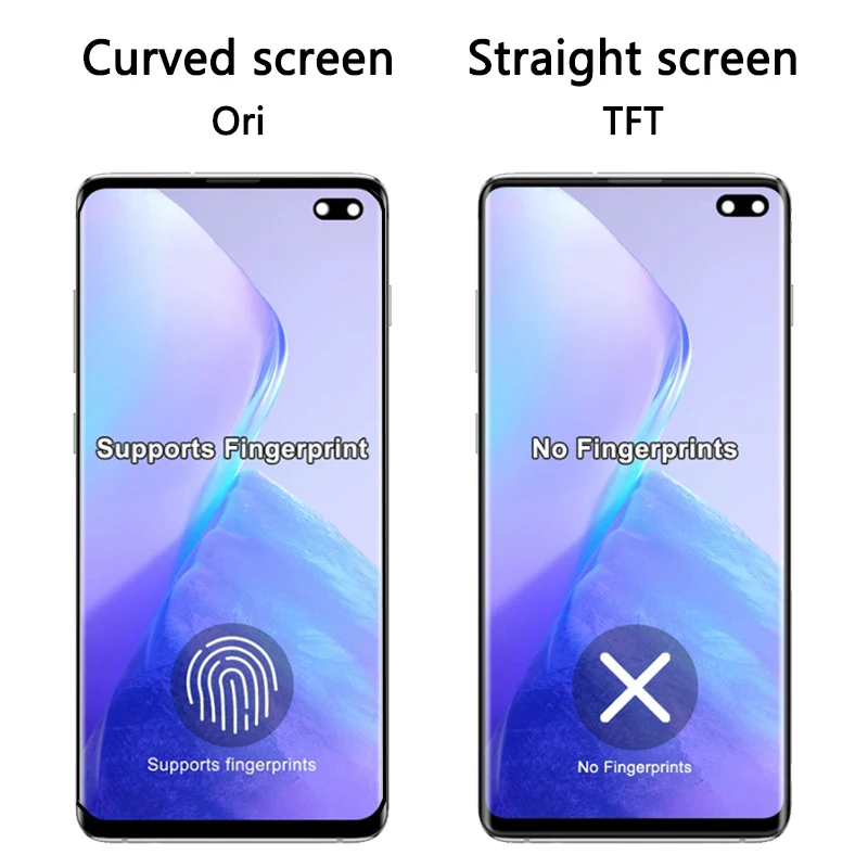 TFT Quality with Frame for Samsung S10 Plus S10+ G975F Lcd Display Digital Touch Screen for Samsung S10 G973F Screen Replacement