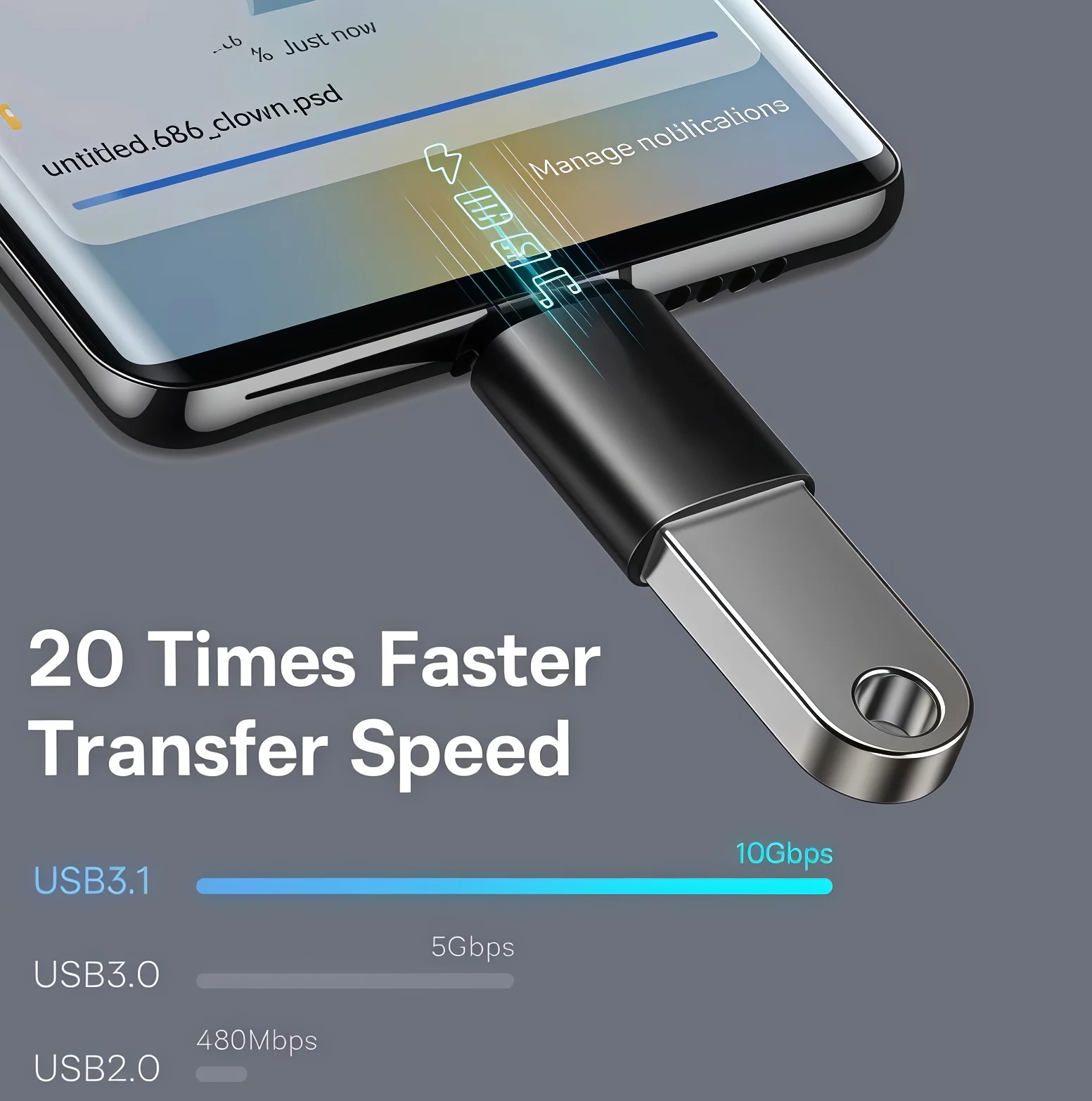 USB 3.1 Type C OTG Adapter USB C Male To USB A Female Converter For 10Gbps Data Sync OTG Connector