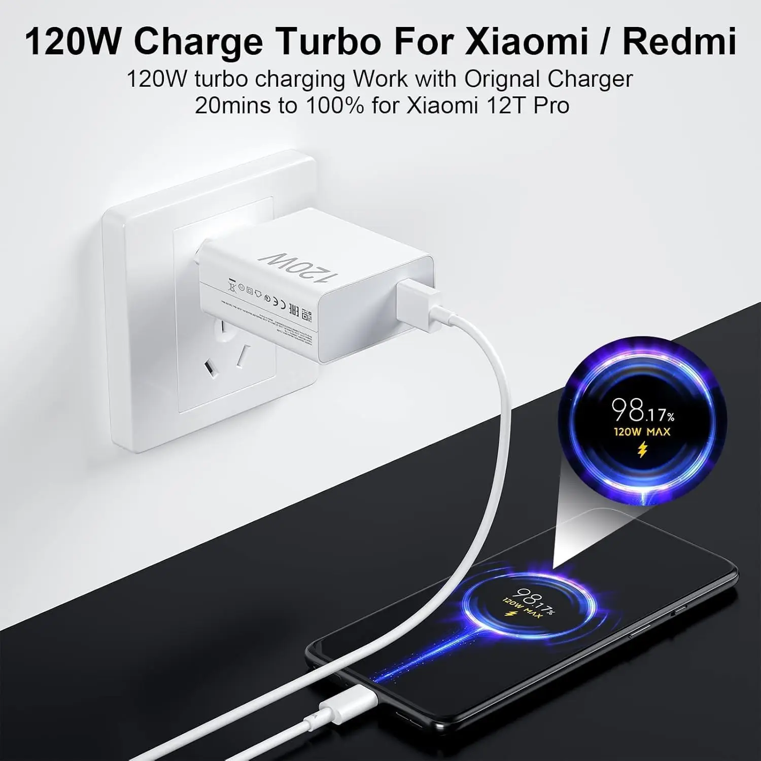 120W Turbo Fast USB Charger For Xiaomi 12 13 14 15 Ultra 17 Pro Max Redmi Note 11 12 13 Pro POCO X6 X7 Rapid Charge Type-C Cable