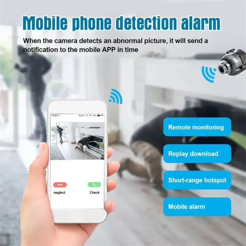 Mini 1080P HD Camera WiFi Wireless Remote Camera Night Vision Baby Pet Indoor Security Home Monitoring IP Audio Video Recorder