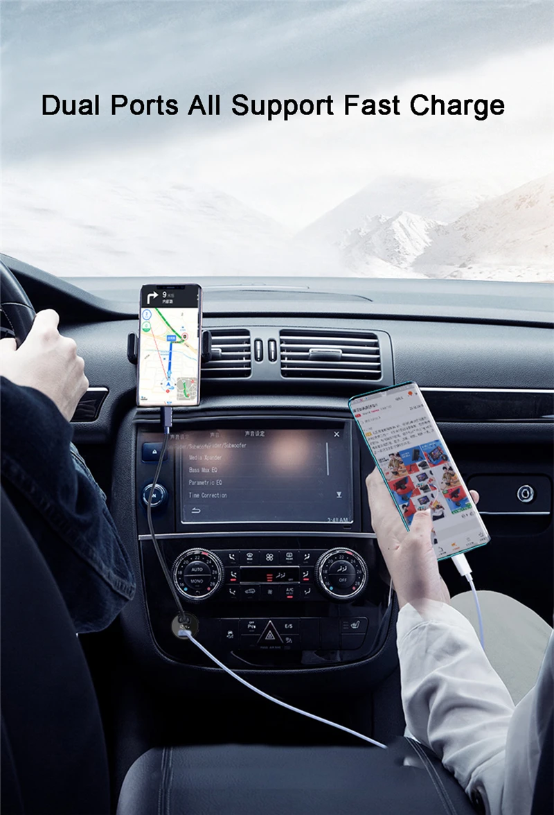 Dual Ports 120W SUPERVOOC 2.0 SuperDart Car Fast Charger 12A Cable For OPPO GT6 Find X5 X3 Pro Reno 7 Realme X50 Pro GT GT2 Neo