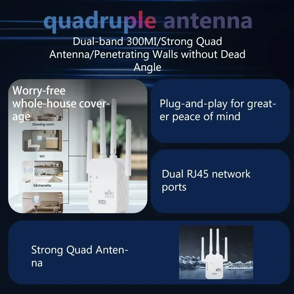 "Dual-Band WiFi Extender 2.4G 5G Signal Booster Repeater Wireless Router Amplifier 802.11bgn Gigabit WPS EU US Plugs WiFi"