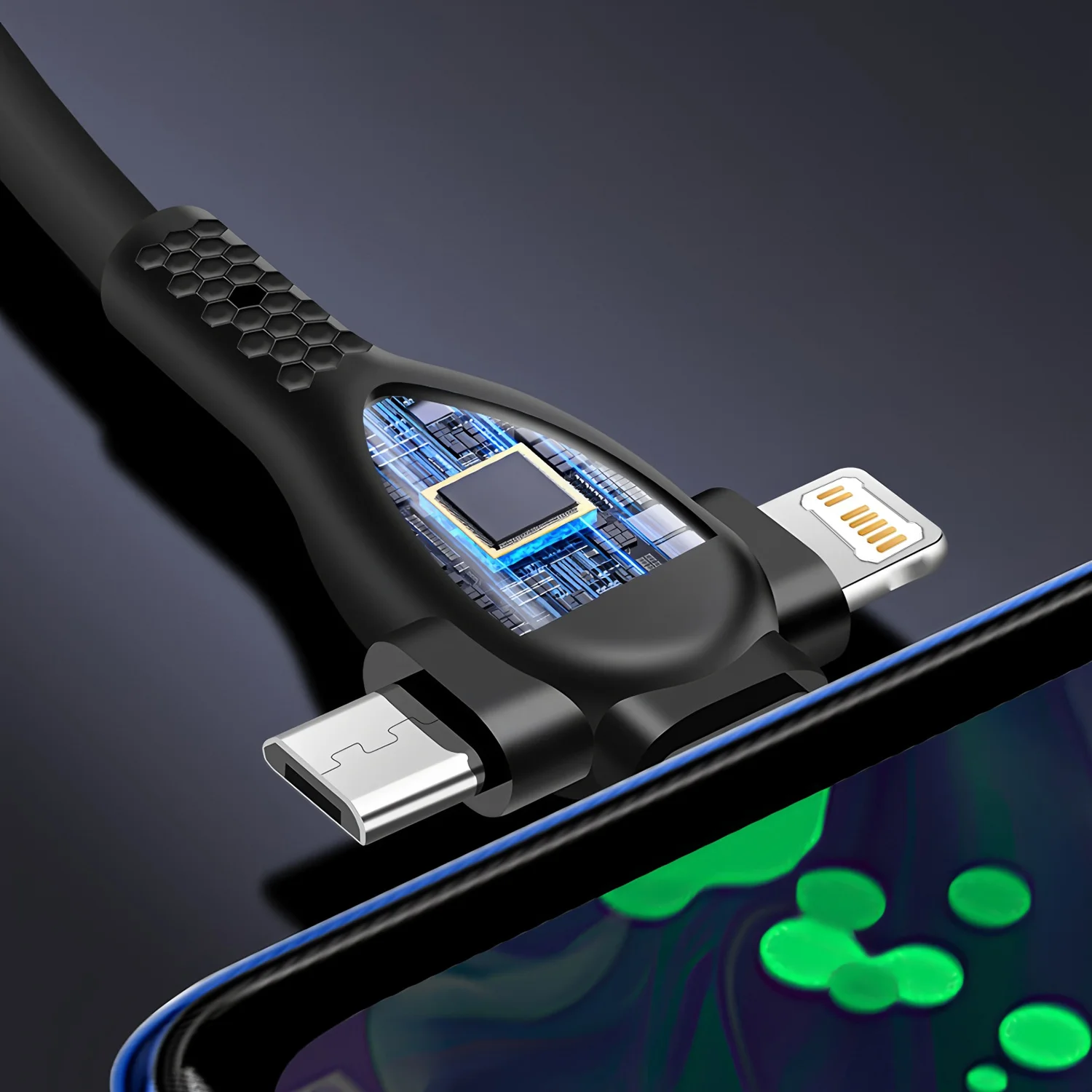 3 IN 1 USB Cable Micro USB Type C Charger Cable Multi 5A Usb Port Fast Charging Cord For Xiaomi iPhone 13 14 15 Pro Max Samsung
