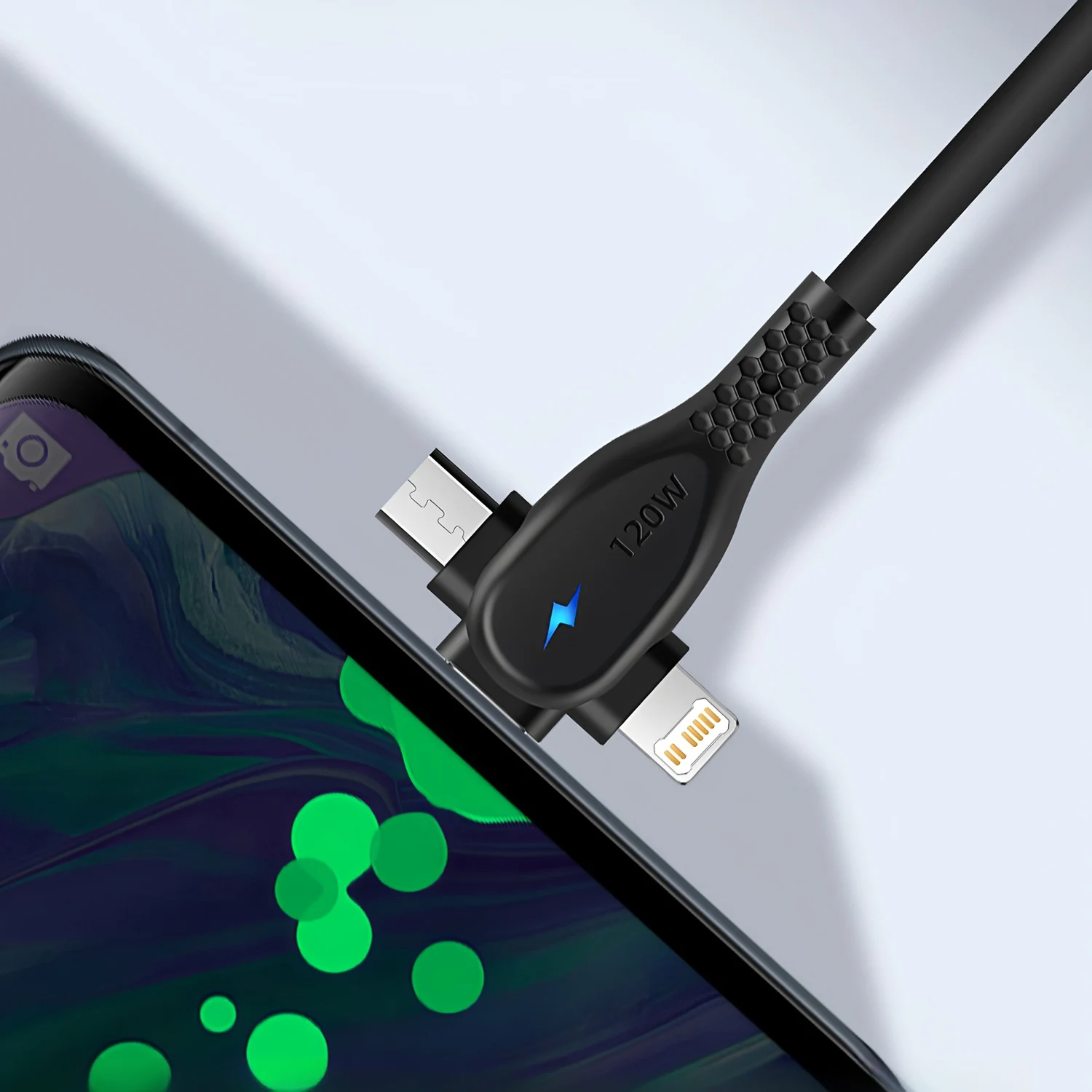 3 IN 1 USB Cable Micro USB Type C Charger Cable Multi 5A Usb Port Fast Charging Cord For Xiaomi iPhone 13 14 15 Pro Max Samsung