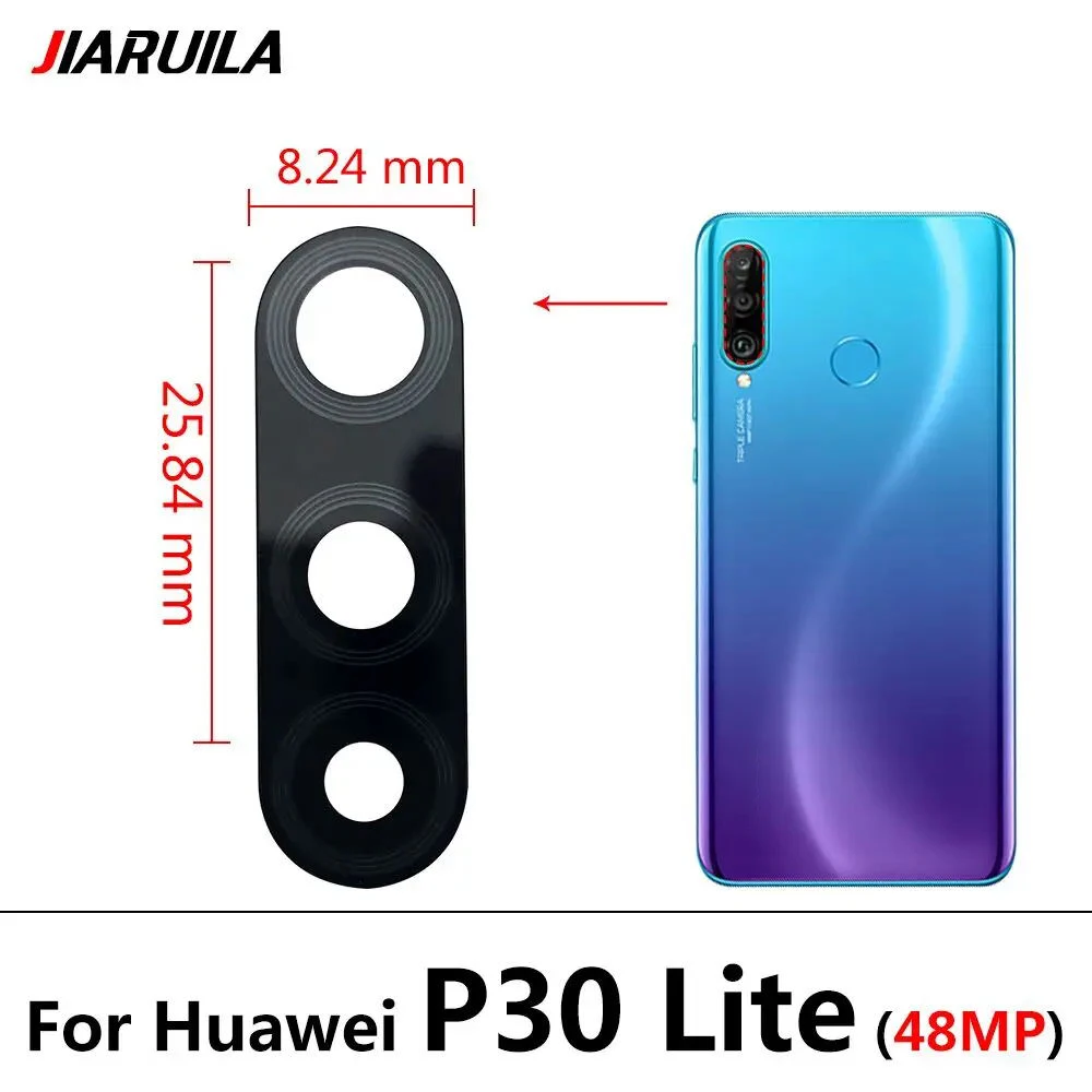 New Back Rear Camera Lens Glass With Ahesive Replacement For Huawei P50 P60 P20 P30 Lite P40 Pro P40 Lite 5G P40 Lite E