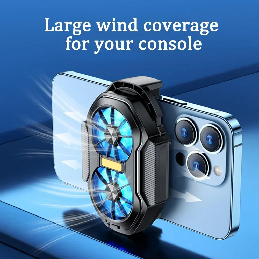 FS01 Dual Fan Rechargeable Phone Cooler 600mAh Battery Long Lasting Stronger Strong Air Cooling for Gaming Live Streaming