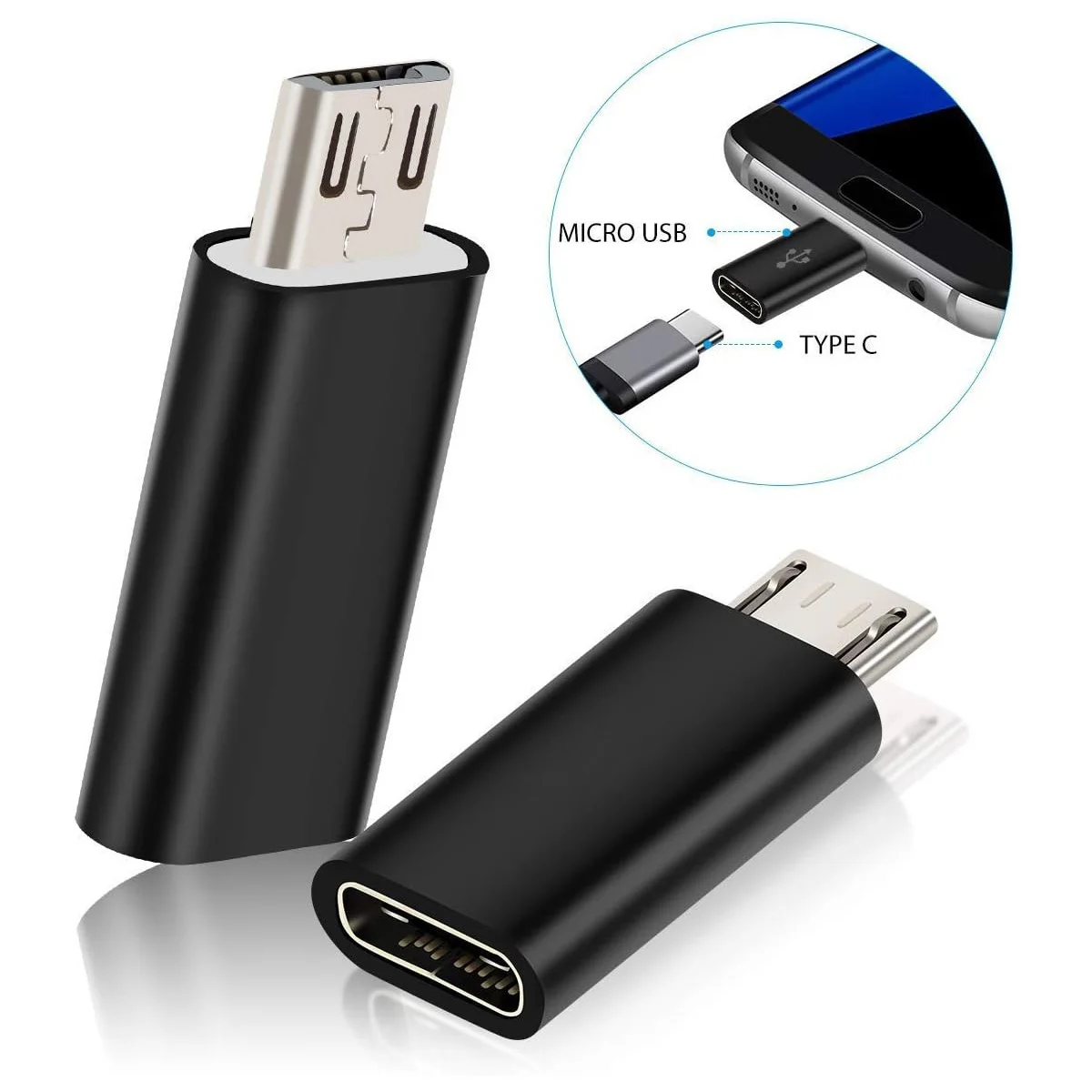 USB Type C Female to Micro USB Male Adapter for Samsung Xiaomi Huawei ,USB C to Micro USB V8 OTG Sync Charger Jack