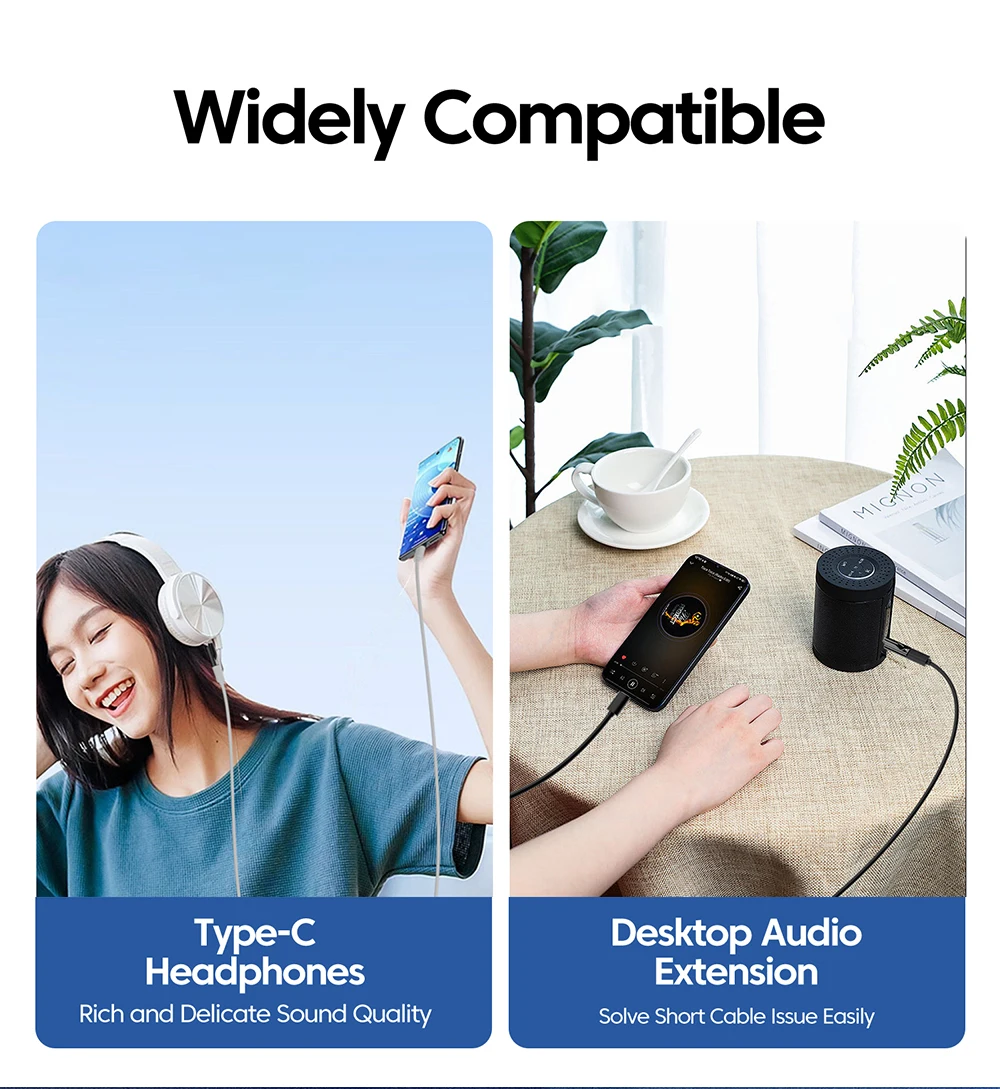 Type C to 3.5mm Headphone Adapter Type C Female to 3.5mm Jack Male Audio Adapter For iPhone 16 17 Samsung Type C 3.5mm Adapter