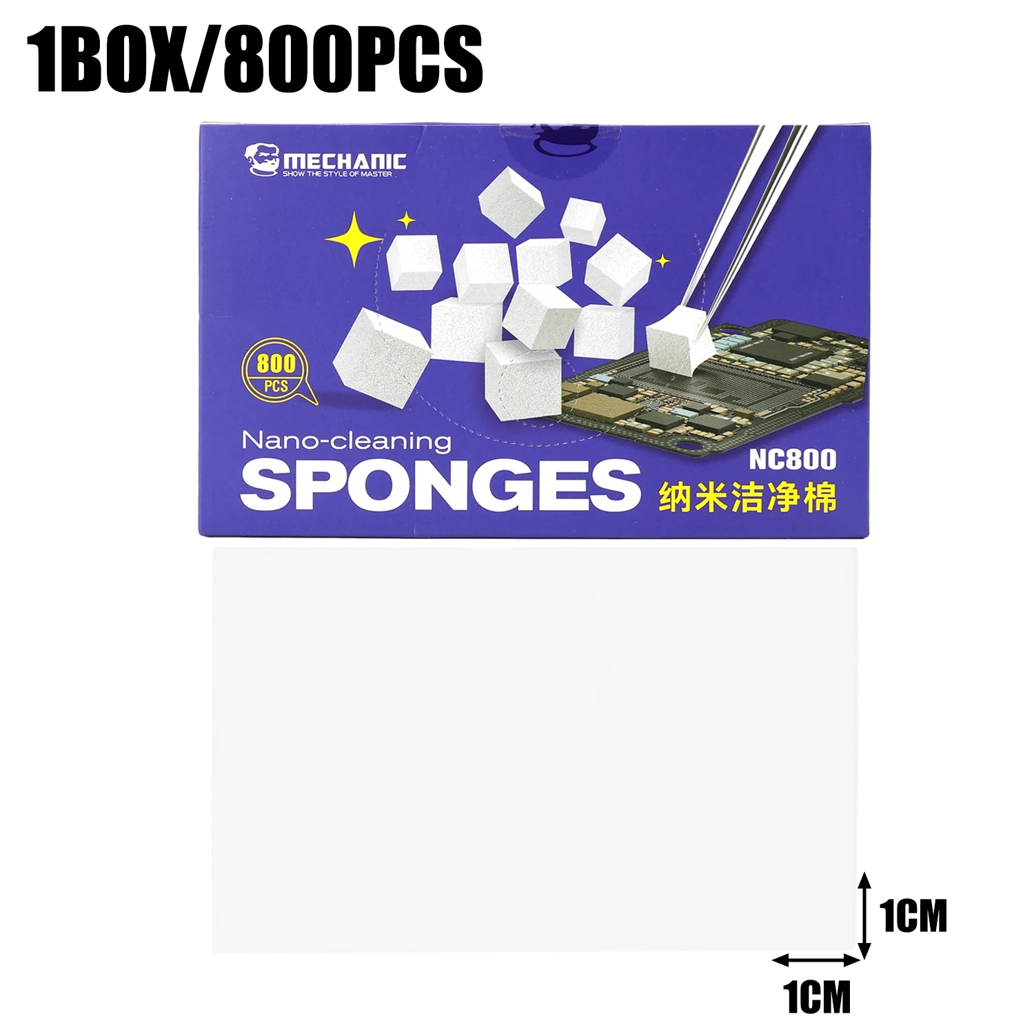 500/800PCS NC800 Nano Cleaning Sponge For Cleaning Motherboard Screen Camera PCB Soldering Flux Solder Oil Repair Cleaner Tool