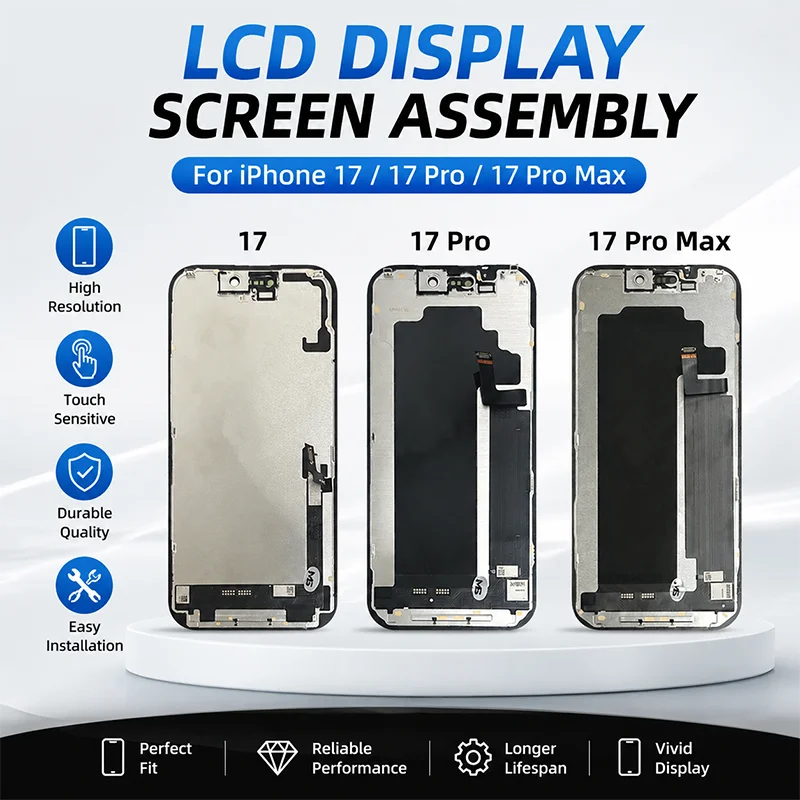 AAA+++ OLED For iPhone 14 15 16 17 LCD Touch Screen Digitizer Assembly For 14 15 Pro 16 Plus 17 Pro Max Incell Replacement Parts