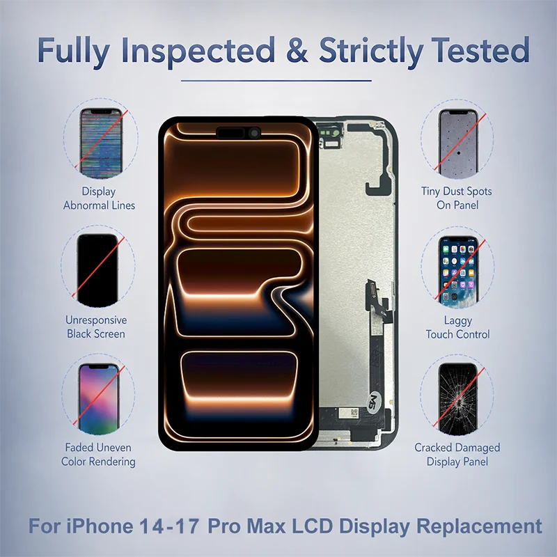 AAA+++ OLED For iPhone 14 15 16 17 LCD Touch Screen Digitizer Assembly For 14 15 Pro 16 Plus 17 Pro Max Incell Replacement Parts