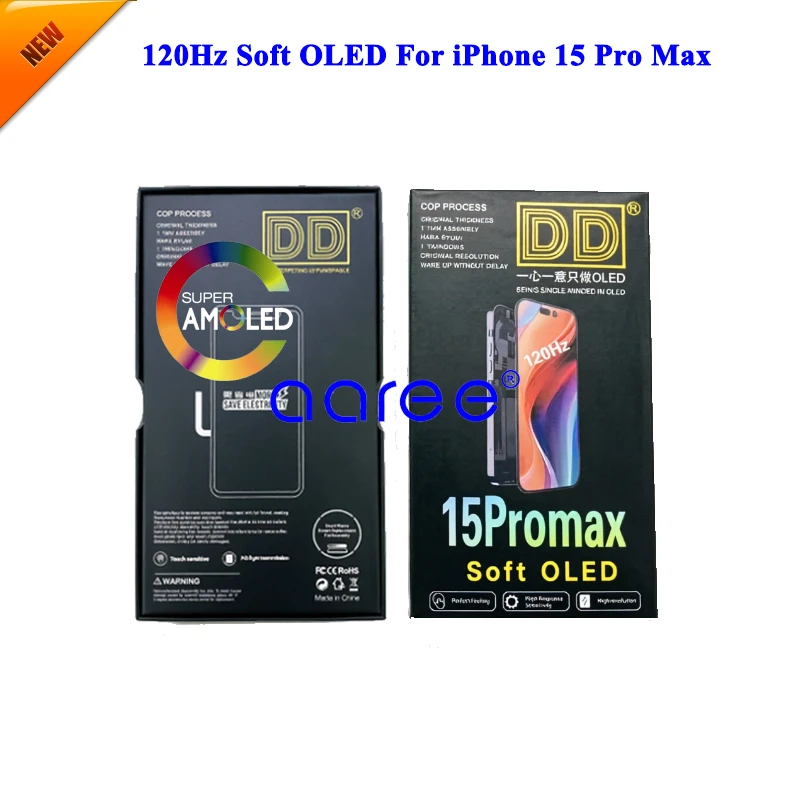 DD Brand 120Hz Soft OLED LCD Display For iPhone 15 Pro Max Display LCD Screen Touch Digitizer Assembly