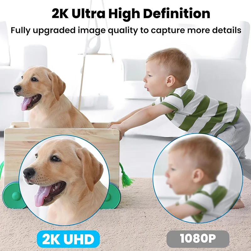 Mini 4K Wireless Security Camera Indoor Outdoor WiFi IP Cam with Night Vision Motion Detection Two-Way Audio Baby Monitor Pet