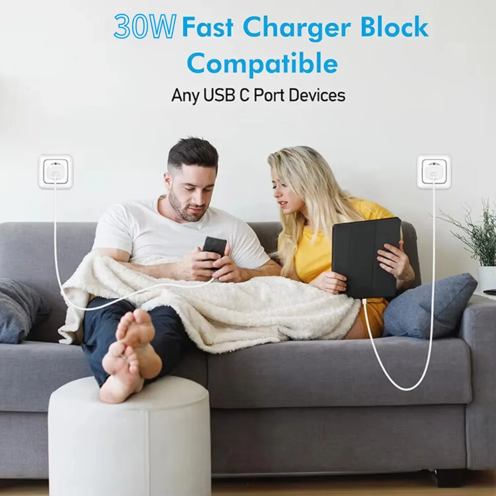30W PD Fast Charger for Charging Box Brick PD 30W USB C Quick Fast Charger Power Adapter Cube for iPhone for Samsung