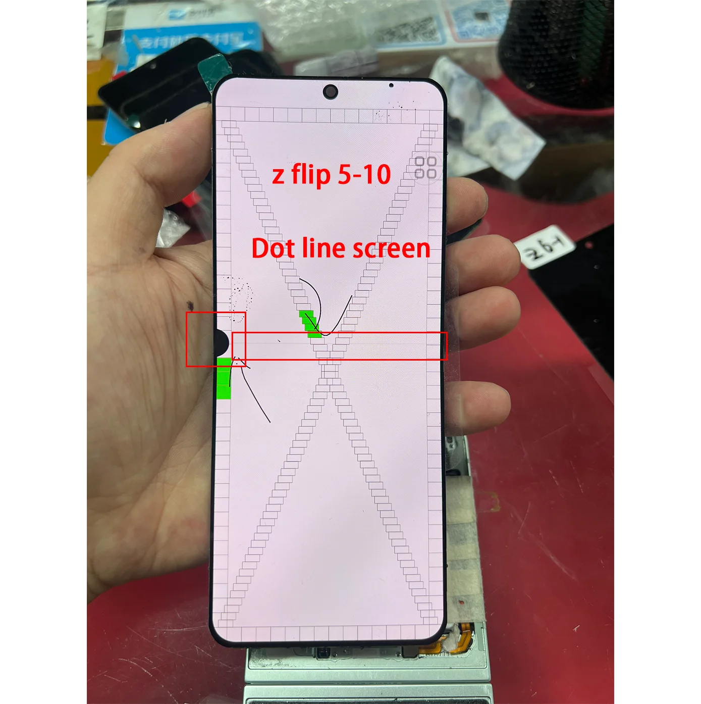 AAA+ Dynamic AMOLED For Samsung ZFlip 5 Defected Dot LCD Inner Screen For Z Flip 5 Display Touch Screen Digitizer Reapair Parts