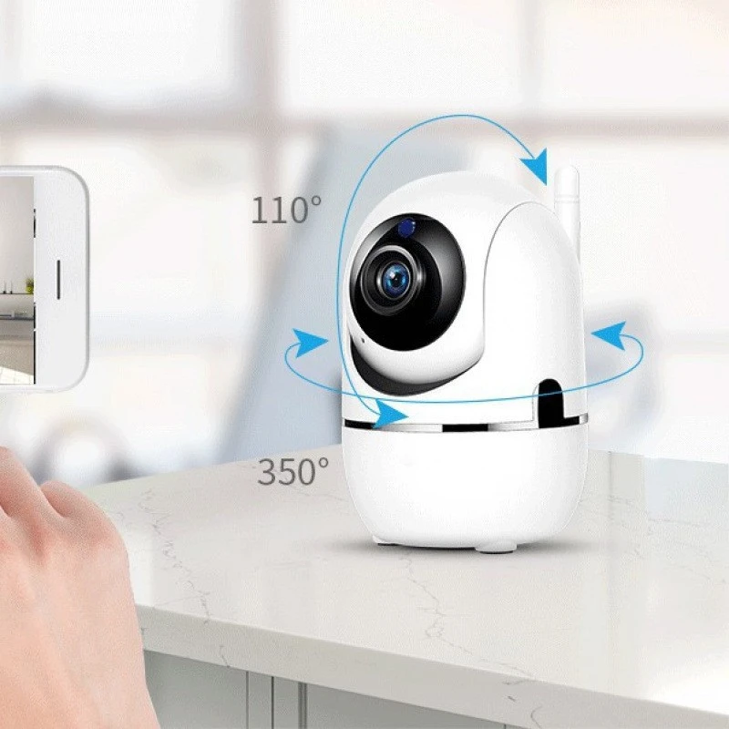 WiFi Wireless Mini Smart Home Surveillance Camera HD Infrared Night Vision Auto Tracking Function Security Monitoring Device