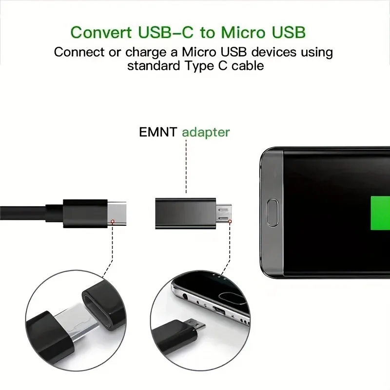 USB C/Micro To Micro/USB-C Adapter Type-C Female Converters, Charging And Data Sync for Galaxy S7 And More Micro Port Devices