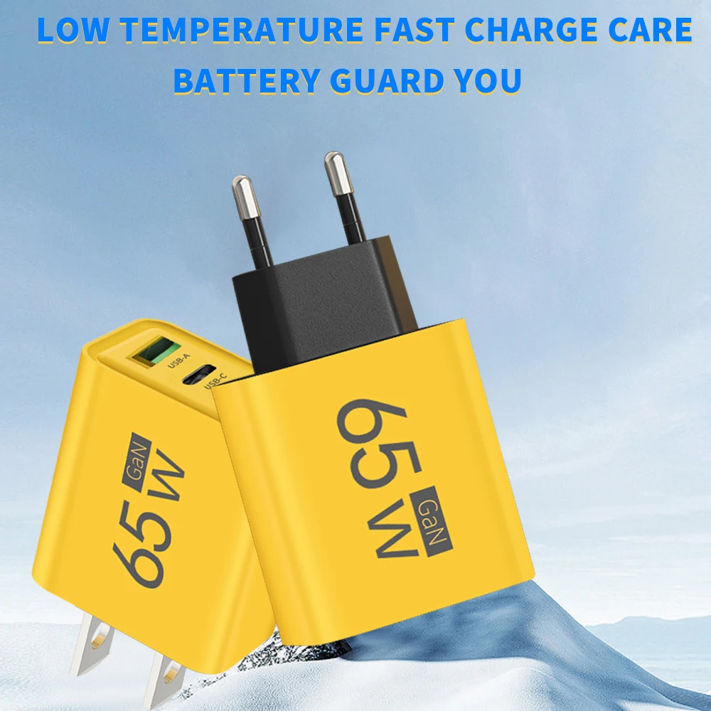 65W GaN USB C Charger Type C Fast Charge Charger Power Adapter For iPhone Samsung Xiaomi Huawei QC3.0 EU/US/KR Plug Wall Charger