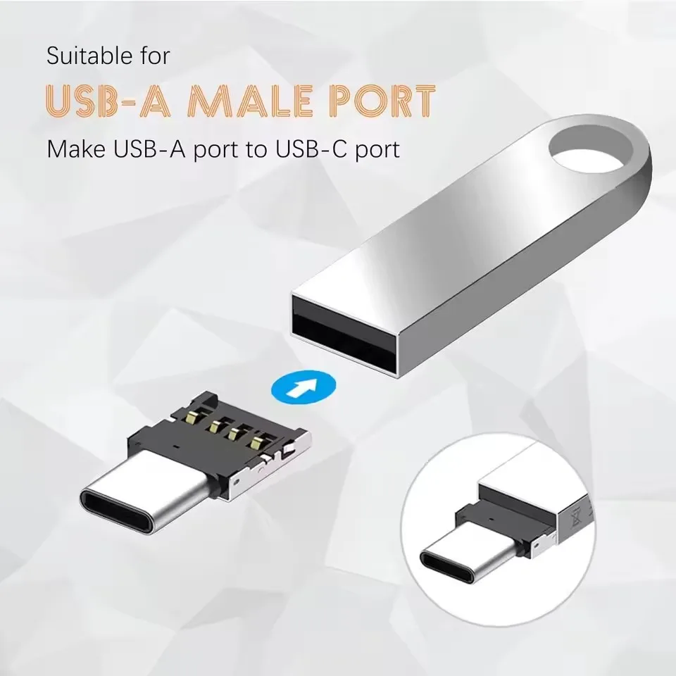 1-20Pcs USB-C Male to USB 2.0 Female Data Connector Mini USB C OTG Connector Adapter Type C To USB Adapte for Macbook Samsung