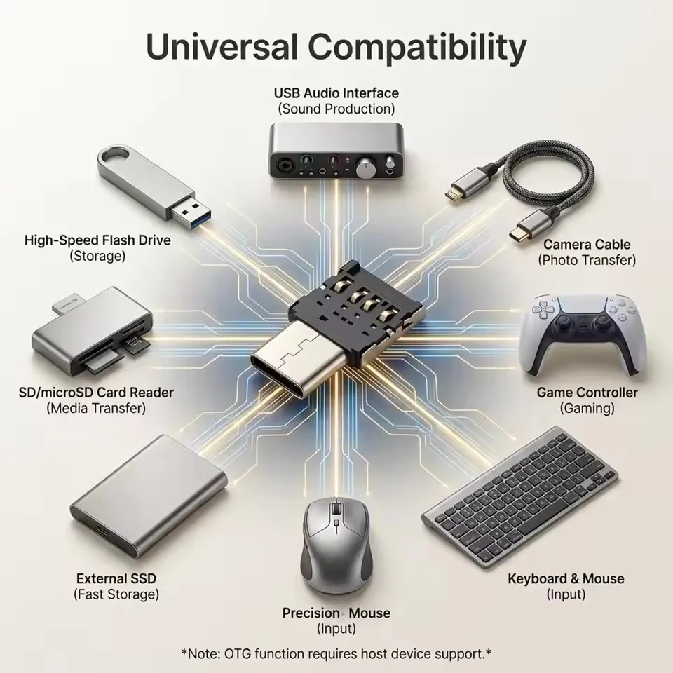 1-20Pcs USB-C Male to USB 2.0 Female Data Connector Mini USB C OTG Connector Adapter Type C To USB Adapte for Macbook Samsung