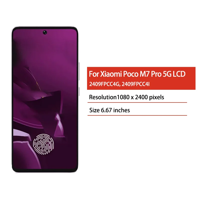 6.67" Super AMOLED For Xiaomi Poco M7 Pro 5G LCD Display Touch Screen Digitizer For Poco M7Pro 2409FPCC4G 2409FPCC4I