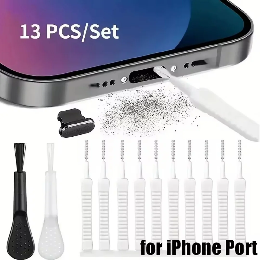 Mobile Phone Dust Plug Port Cleaning Kit 13/10Pcs Computer Keyboard Cleaning Tool For iphone Samsung Huawei Xiaomi Type C Port