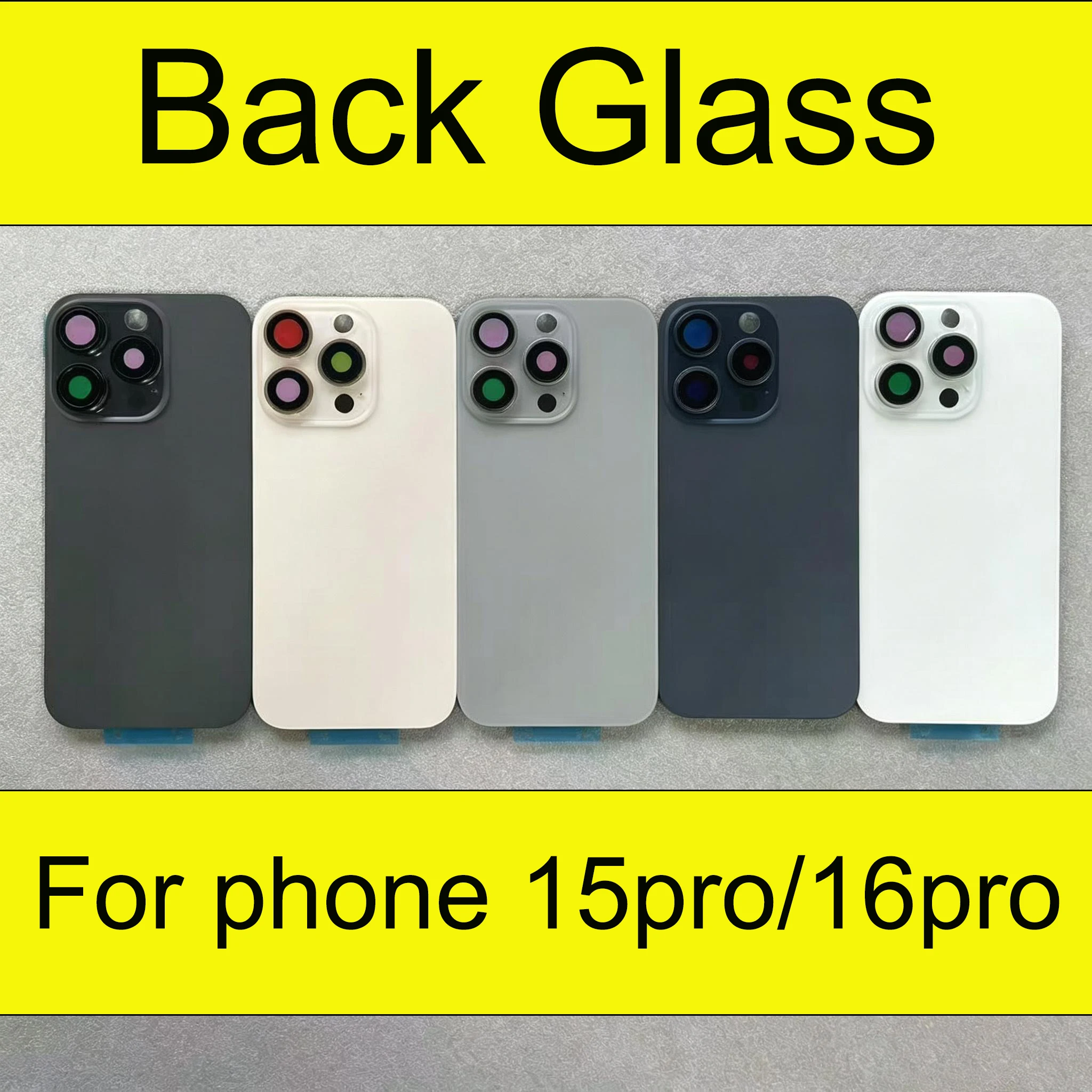 Rear Back Glass Replacement For iPhone 15 Pro 16 Pro, Built‑in Magnetic Ring And Bracket, Rear Housing Repair DIY Spare Parts