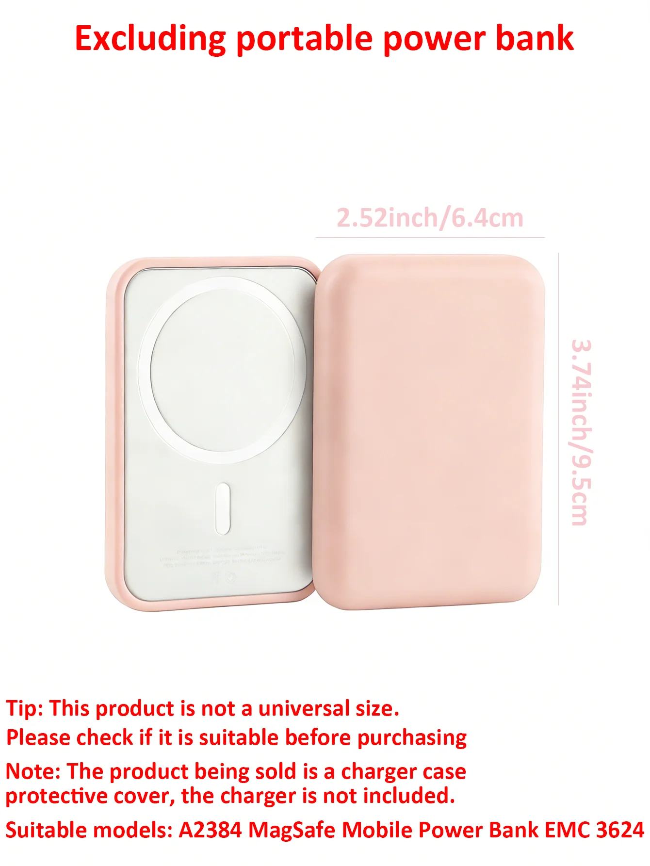 3Pcs Silicone Case Compatible with Magsafe Battery Case, Magsafe Battery Case Cover, Scratch-Resistant, Anti-Spillage, Anti-Drop
