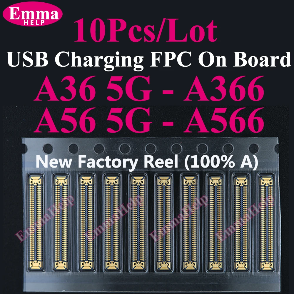 10pcs Charging FPC on MainBoard For Samsung A06 A07 A16 A17 A26 A33 A34 A35 A53 A54 A55 A56 A52 A72 A73 FPC Connector Port