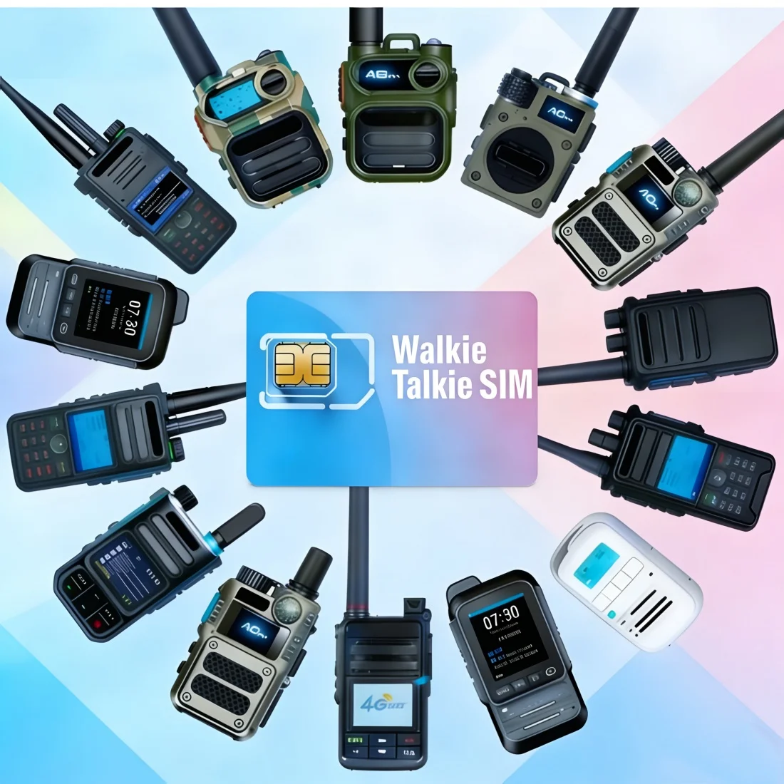Europe 4G LTE Global PTT Walkie Talkie SIM Card – No Contract 1GB/360 Days 3-in-1 SIM for PTT Radios K500 ETC