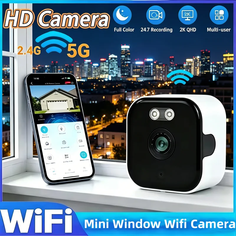 2.4/5GHz WiFi 3MP 1080P HD Night Vision Paste Mount Security Camera Indoor Home Surveillance Safety Monitoring 2026